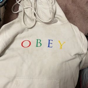 White OBEY hoodie